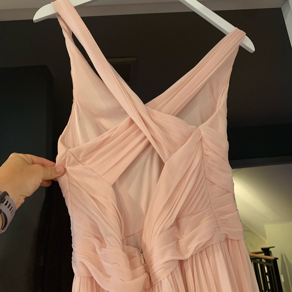 David’s bridal bridesmaid dress, petal color, worn once perfect condition